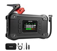VEVOR Starthilfe Powerbank mit Luftkompressor 8000 A Spitzenleistung Schwarz für 9,0-L-Benzin- / 8,0-L-Dieselmotoren, 150 psi Reifendruck, Automatische Abschaltung, 12-V-Ladegerät und LED-Taschenlampe