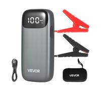 VEVOR Starthilfe Powerbank, Starthilfegerät 6000A Spitzenstrom mit LED-Taschenlampe & Kabel für Motor bis zu 10L Diesel/Benzin, Autobatterie Booster mit Schnellladung & Sicherheitsschutz für Notfall