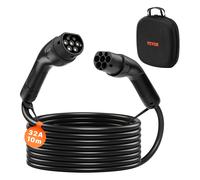VEVOR EV Ladekabel, 32 A, 10 m, max. 22 kW, Verlängerungskabel, kompatibel mit Typ-2-Ladegeräten für Elektrofahrzeuge, 3-Phasen-Wechselstrom, 480 V, 50 Hz, IP65, Autoladekabel mit Tragetasche