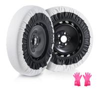 VEVOR Verdickte Schneesocken für Reifen, Reifensocken aus Polyesterfaser mit elastischen Bändern, Reifenabdeckung mit Schneehaftung für Auto, SUV, Pickup und Lkw (2er-Pack) Mittel