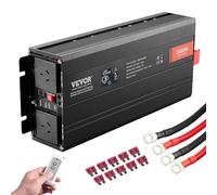 VEVOR Wechselrichter mit reiner Sinuswelle 3000W DC12V AC 230 V Spannungswandler 2 AC-Steckdosen 2 USB-Anschlüssen 1 Typ-C-Anschluss LCD-Display und Fernbedienung für große Haushaltsgeräte