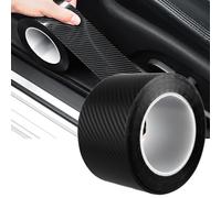 VGTDCDT 1 Stück Einstiegsleisten Schutzfolie Carbon für Peugeot 206+ 2009-2013, Lackschutzfolie Kratzfest Türkantenschutz Selbstklebend Auto Zubehör Schwarz,5m