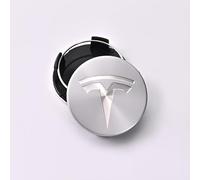 VGTDCDT 4 Stück Felgendeckel für Tesla Model Y 2021-2024 60mm, Nabenkappen Radnabenkappen Wasserdicht Staubdicht Radzierblende,matt Silver