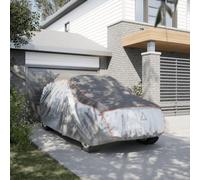 vidaXL Autoabdeckung, Hagelschutz mit Reflektor, Abdeckplane für SUV, Vollgarage Ganzgarage Autogarage Schutzhülle, XL Grau Silbern