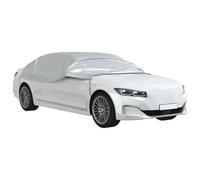 vidaXL Autoabdeckung, Halbgarage mit Gummibändern Haken, Abdeckplane für Fahrzeug, Autogarage Autoplane Schutzhülle, Silbern M PEVA