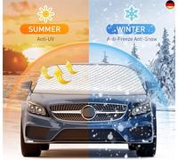 Viedouce Frontscheibenabdeckung Auto Winter, Frostschutz Auto Frontscheibe, 4 Schichten Auto Windschutzscheibenabdeckung Magnet gegen Schnee/ Sonne / Staub / Frost für Sommer Winter (183 x 116 cm)