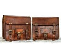 Vintage Braune Leder Satteltaschen Gepäcktasche 2Pcs Universal Motorrad