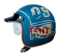 Vintage JetHelm MotorradHelm RollerHelm ScooterHelm Moped MofaHelm Chopper Retro Vintage Biker Helmet ECE Zulassung mit Visier Offenem GesichtHelm B,XL