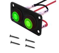 VISSQH Grün LED Runde kippschalter,Wasserdicht DC 12V-24V 20A ON/OFF Wippschalter,Runde Schalter,2 Gang Wippschalter Panel Für Auto Boot, Haushaltsgeräten, Motorrädern,Usw