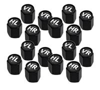 Visxcnu 16 Ventilkappen Schwarz Universal Für Auto, SUV, Motorrad & LKW - Reifenventil Verschluss | Radventildeckel | Gummikappen Mit Dichtung | Markierung Vl/Vr/HL/Hr