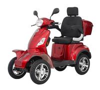 Vita Care 4000 Li Elektromobil 4-rädriges Seniorenmobil mit 1000 W Motor, herausnehmbarem Lithium-Akku bis 100 km, Geschwindigkeit-15km/h (Ohne Dach, Bordeaux-Rot, Akku- 60V/20Ah: bis zu 50 km)