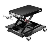 VIVOHOME 500kg Motorrad Hebebühne Stahl Breites Deck ATV Scherenhebebühne Wagenheber mit Dolly und Handkurbel Fahrräder Garage Reparatur Hebeständer