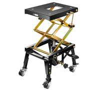 VIVOHOME Hydraulischer Motorrad-Wagenheber Motorradhebebühne bis zu 160kg mit Fußbetätigung ATV Dirtbike Scherenständer mit 4 Rädern