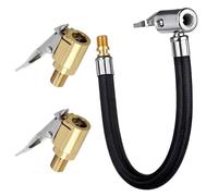 Voarge Ventilverlängerung Set, 20cm Reifenfüller Schlauch + 8mm Autoventil Hebelstecker, Air Chuck Reifenfüllschlauch, für Auto Fahrrad Motorrad Kompressor