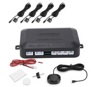VOBOR Einparkhilfe Parksensoren, 4 Universal parksensoren hinten nachrüsten mit Lautsprecher & 2,5 Meter Sensorkabel, Rückwärtsgang Audio Buzzer Alarm Kit für Auto, SUV usw (Schwarz)