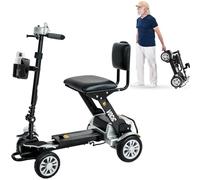 VOCIC D71 Elektromobil klappbar leicht für Senioren 21KG,Kohlefaser Elektrischer Mobilitätsroller mit längenverstellbaren Rahmen bis 150KG,faltbar Flugzeugzertifizierung 20KM,5 Jahre (Silber)