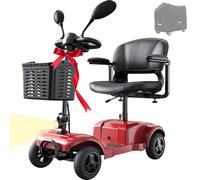 VOCIC Seniorenmobile 4 Räder Faltbar bis 136KG D42,20KM Reichweite Elektromobil Senioren Klappbar Leicht mit Pannensichere Reifen für All Gelände Roller Mobilität,5 Jahre (Rot)