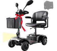 VOCIC Seniorenmobile 4 Räder Faltbar bis 136KG D42,20KM Reichweite Elektromobil Senioren Klappbar Leicht mit Pannensichere Reifen für All Gelände Roller Mobilität,5 Jahre (Schwarz)