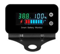 VOKTTA IPX7 Wasserdichte Batteriewächter, Batteriewächter 12V 24V 48V 60V 72V 84V für Wohnmobile/Motorräder/E-Bikes/Wohnmobil, Autobatterie Tester Temperaturüberwachung, Alarmen und Halterung