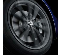 Volkswagen 000071213D Nabenkappe für LM-Felge, dynamisch, mit stehendem Logo im Fahrbetrieb