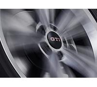 Volkswagen 000071213E Nabenkappen dynamisch Radnabenkappen (4 Stück), mit GTI Logo, schwarz/rot