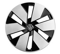 Volkswagen 10A071458BWZG Radkappen (4 Stück) Radzierblenden 18 Zoll Stahlfelgen Radblenden Bicolor, schwarz/Silber