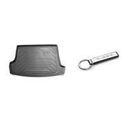 Volkswagen 2GA061160 Gepäckraumeinlage T-ROC Kofferraumeinlage (für variablen Ladeboden) & 2GA087010 T-ROC Original VW Schlüsselanhänger Keyring Metall Anhänger Silber schwarz
