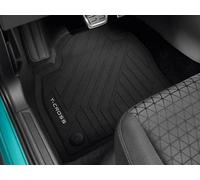 Volkswagen 2GM06150082V Premium Gummi Fußmatten Gummimatten Allwettermatten Schwarz, mit T-Cross Schriftzug