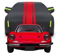 Vollgarage Autoabdeckung für Ferrari Dino 246 GT Funct, Wasserdicht Kratzfest UV-Schutz, Autoplanen Garagen Hagelschutzplane,Black-red
