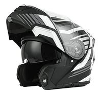 Vollgesichts-Motorradhelm für Erwachsene für Männer und Frauen DOT/ECE-zugelassener Klapphelm mit Doppelvisier, modularer Helm, Motorrad, Moped, Rennrad, Rennrad, Sturzhelm,Matte Black line a,4XL