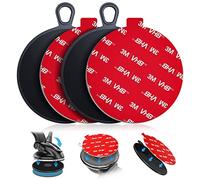 volport 2 Stück 75mm/2,95" Saugnapfhalterung Klebe Befestigungsplatten mit Kleber, Selbstklebende Armaturenbrett Montageplatte mit 2 Pack Doppelseitig Hitzebeständig Klebepads