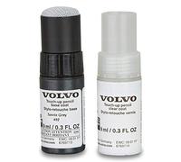 Volvo Original 492 Savile Grey Pearl Lackstift Set - 9ml Basislack, 9ml Klarlack - Lackreparatur Set Ausbesserungslack grau 31266579