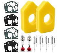 VooGenzek 16 Stücke Rasenmäher-Ersatzteile, L7T Zündkerzen, Reglerfedern 692211 691859, Vergaser Membran Dichtung 795083 495770, 694394 Vergaser Primer Pumpe, 698369 Schaumstoff Luftfilter