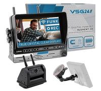 VSG24 7“ Element HD Funk Rückfahrsystem Akku Magnet für Wohnmobil & LKW, KFZ Set Rückfahrkamera kabellos + Monitor DIY Nachrüsten 12V-24V Kamera digital Auto Rückspiegel Pferdeanhänger Dashcam