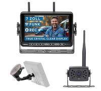 VSG24 7“ Element Wired HD Funk Rückfahrsystem für Wohnmobil & LKW, KFZ Set Rückfahrkamera kabellos + Monitor DIY Nachrüsten 12V-24V Kamera digital Auto Rückspiegel Pferdeanhänger Dashcam