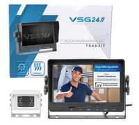 VSG24 Rückfahrkamera 7" Transporter-Set Transit inkl. Kamera, Monitor, Kabel - Wasserdicht Nachtsicht 12V-24V Robustes Rückfahrsystem für Auto Wohnwagen LKW Anhänger Wohnmobile Einparkhilfe
