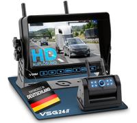 VSG24 7“ Element HD Funk Rückfahrsystem Akku Magnet für Wohnmobil & LKW, KFZ Set Rückfahrkamera kabellos + Monitor DIY Nachrüsten 12V-24V Kamera digital Auto Rückspiegel Pferdeanhänger Dashcam