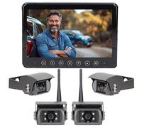 VSG24 Horizon STELLAR PRO 7" Rückfahrkamera Set kabellos mit 4 Kameras - 1080P HD Monitor, wasserdichte IP69K Kameras, 130° Blickwinkel, Nachtsicht & Heizung - 360° Rundumsicht System