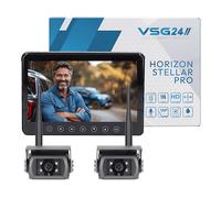 VSG24 7" FUNK-Set Rückfahrkamera 2XWetterfeste IP69K Kamera mit Heizung&Mikrofon