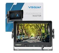 VSG24 Rückfahrmonitor Master - 7 Zoll Bildschirm, 2 Kameraeingänge, Trigger, Distanzlinien, Direktwahltasten, 12-24V, Rückfahrkamera Monitor für Auto, Wohnmobil, Einparkhilfe, rückfahrkamera Kabel