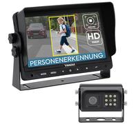 VSG24 Vision AI PRO 7" Rückfahrkamera Set mit KI-Assistent, Personenerkennung & akustischer Warnung - Wetterfeste IP68 Kamera mit integrierter Heizung & Nachtsicht, HD Monitor, zum nachrüsten