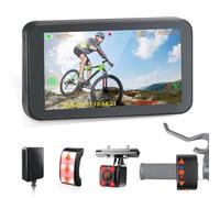 VSYSTO Fahrrad Rückfahrkamera mit 4,5" HD Monitor, WiFi Dashcam Fahrrad, Nachtsicht, Aufzeichnung von Kilometerstand, Geschwindigkeit, Kalorien,für Mountainbike,E-Bikes,Lenker, Rennrad