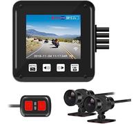 VSYSTO Motorrad Dashcam, HD 1080P Motorrad Kamera Doppelobjektiv 150° Weitwinkel Vorne und Hinten, 2.0 Zoll LCD wasserdichte Sportkamera Motorrad, WiFi, Nachtsichtfunktion, G-Sensor, WDR
