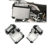 VTAIEX Motorrad-Aufbewahrungsbox Für R1200GS ADV 2013-2023 2014 2015 2016 2017 2018 Motorrad-Seitenkoffer Topcase Gepäckträger Koffer Reisekoffer Aluminium Werkzeugkasten Zubehör(Panniers Silver)