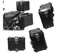 VTAIEX Motorrad-Aufbewahrungsbox Für R1200GS LC ADV 2014-2021 2020 2019 2018 2017 2016 Motorrad-Seitenkoffer Aus Aluminium, Gepäckbox, Staufach, Kofferzubehör(One Set Black)