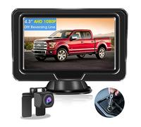 Vtopek Rückfahrkamera Auto Kit mit 4,3-Zoll 1080P HD Monitor Plug-Play | Rückfahrkamera Nachrüsten mit 2 Stromversorgungsmöglichkeiten & 2 Halterungen, Wasserdicht IP68, 6m Kabel für RV Wohnmobil