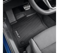 Volkswagen 5H1061500A82V Gummi Fußmatten Premium Allwettermatten 4X Gummimatten, mit Golf Schriftzug, nur für Mild-Hybrid MHEV (PR-Code 0K4), nur für Limousine, Schwarz, 850x530x35