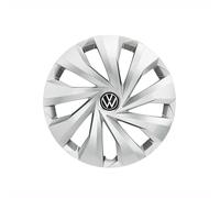 Volkswagen 2G0071455AUWP Radzierblenden 15 Zoll Stahlfelgen 4X Radkappen Radblenden, Silber