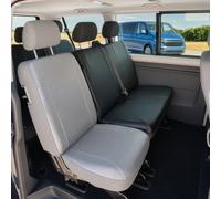 VW T5 kompatibler Sitzbezug Kunstleder, passgenau für Doppelbank hinten, robuste Sitzbezüge Transporter/Van anthrazit