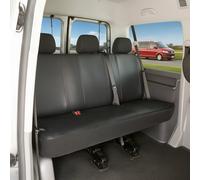 VW T6/Caravelle T6 kompatibler Sitzbezug Kunstleder, passgenau für 3er Bank, robuste Sitzbezüge Transporter/Van anthrazit
